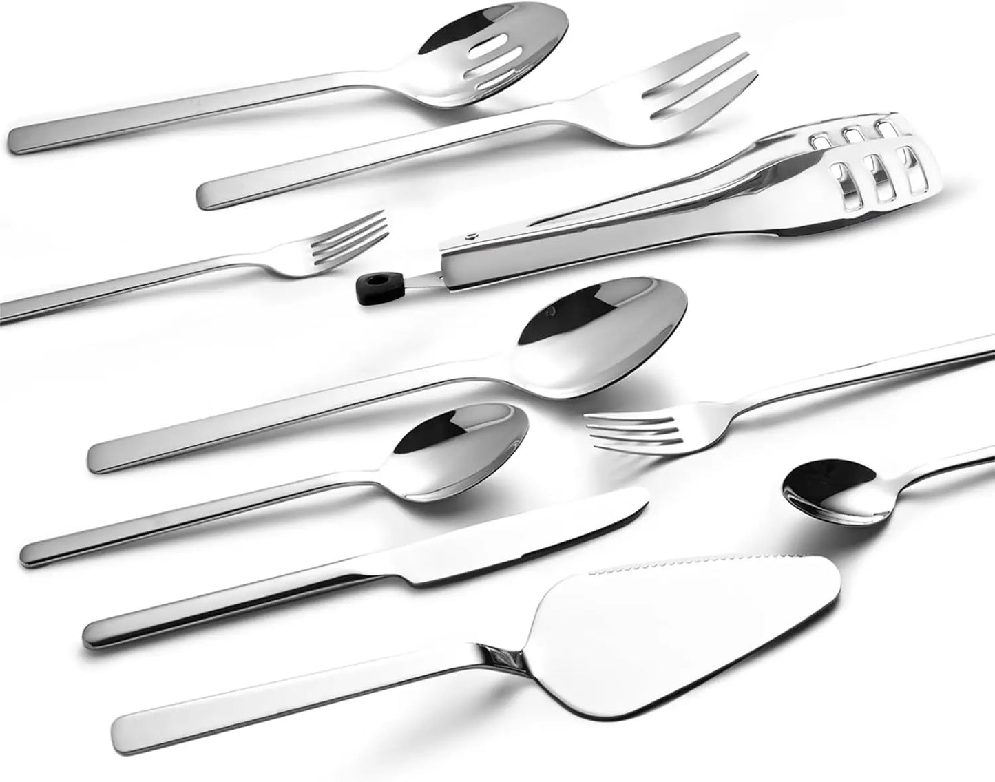 Silverware with Serving Utensils 65 Piece Flatware