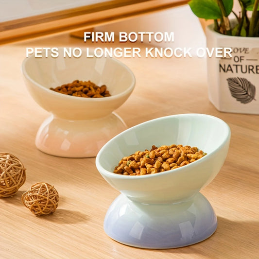 Ceramic Feeding Bowls Elevate For Cats Digestion