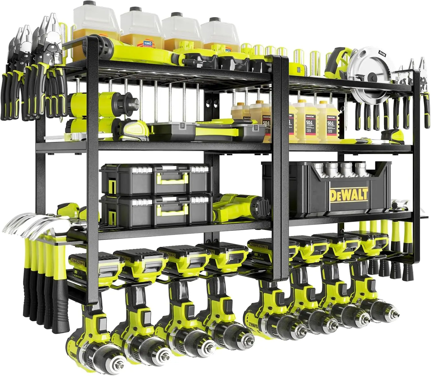 Power Tool Organizer, 8 Drill Holder Wall Mount,