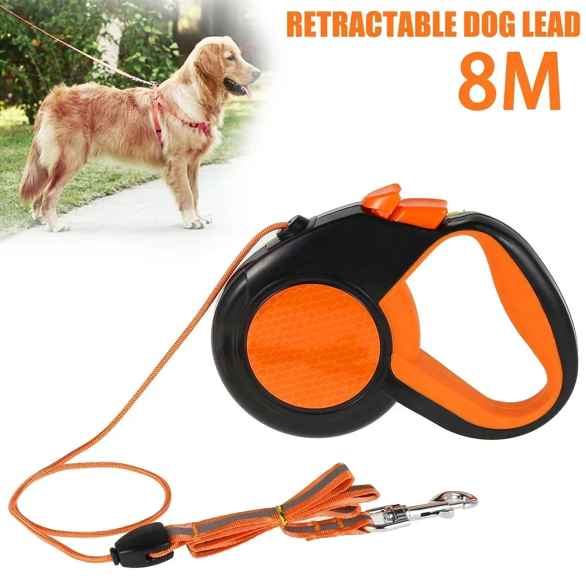 Retractable Dog Lead Heavy Duty Reflective Leash