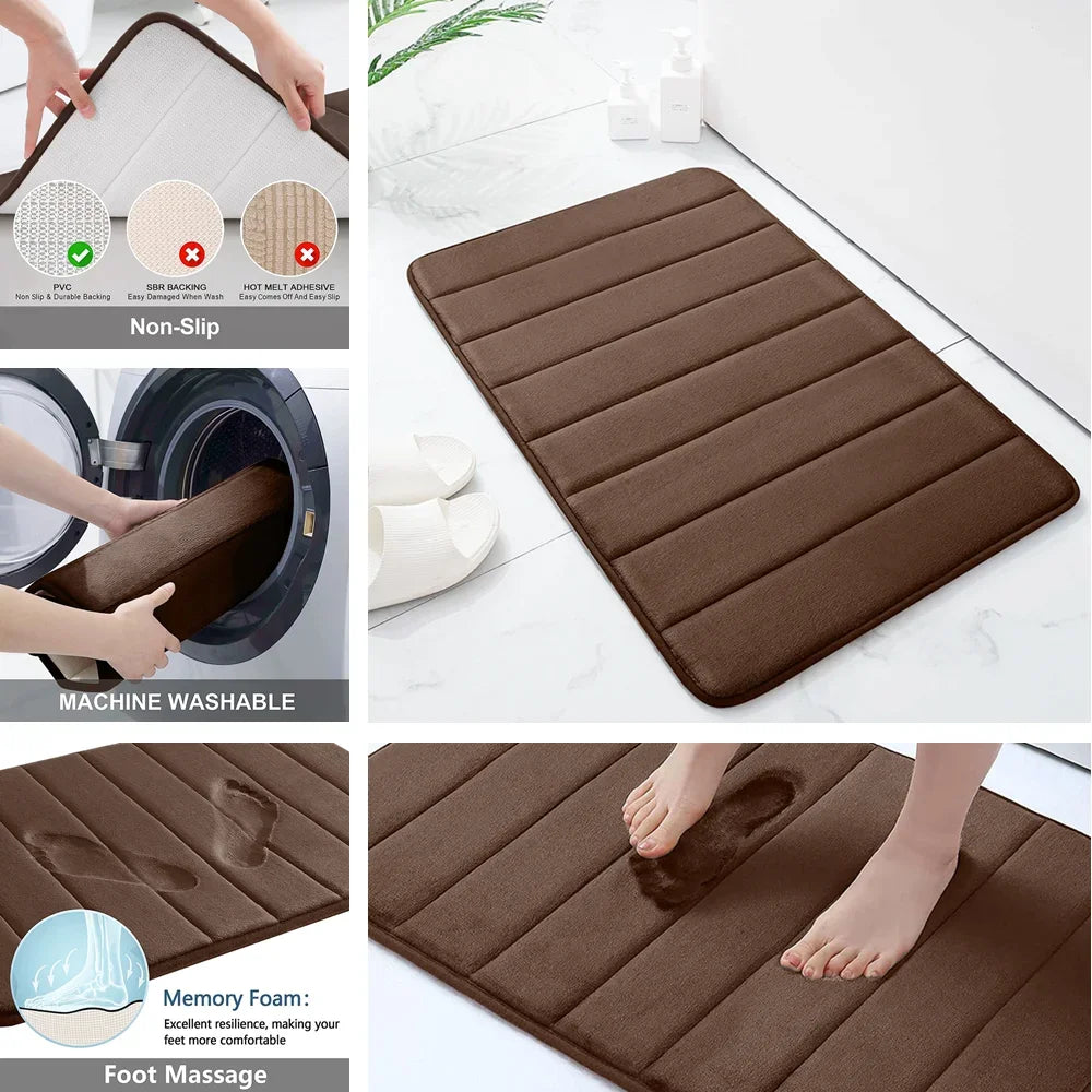 Super Absorbent Bath Mat Memory Foam Carpet