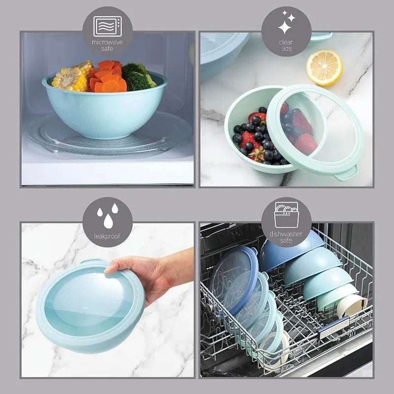 Mixing Bowls with TPR Lids12 Piece Set