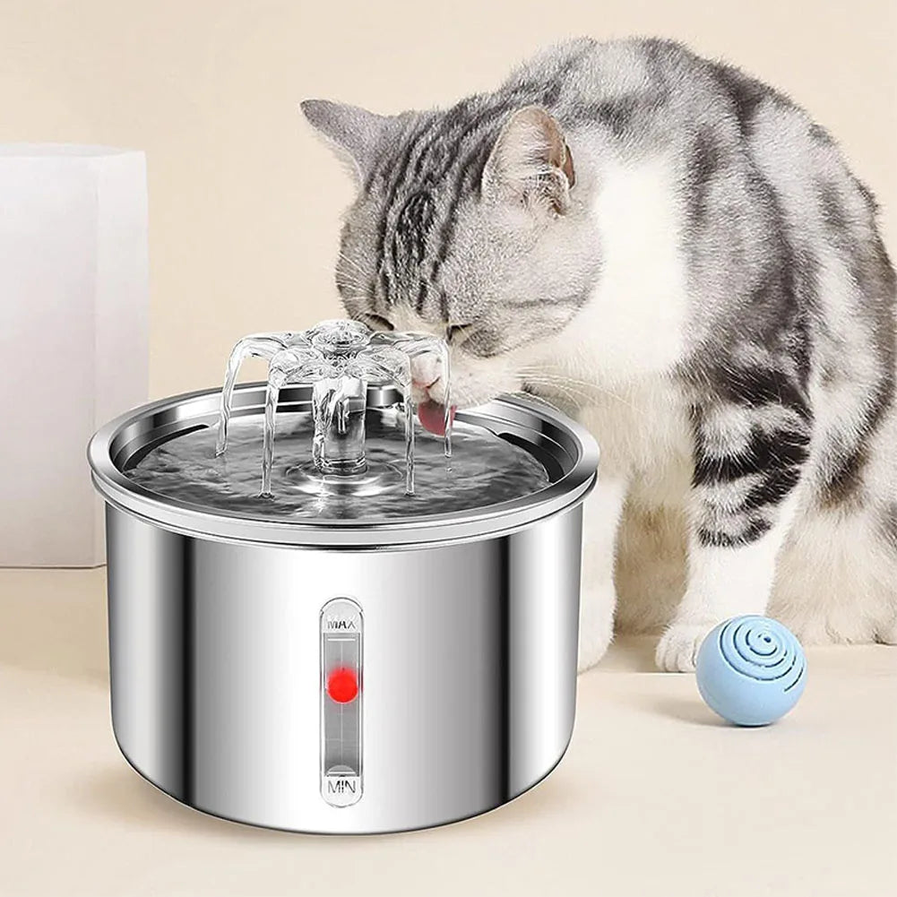 Stainless Steel Water Feeder Cat Automatic Fountain