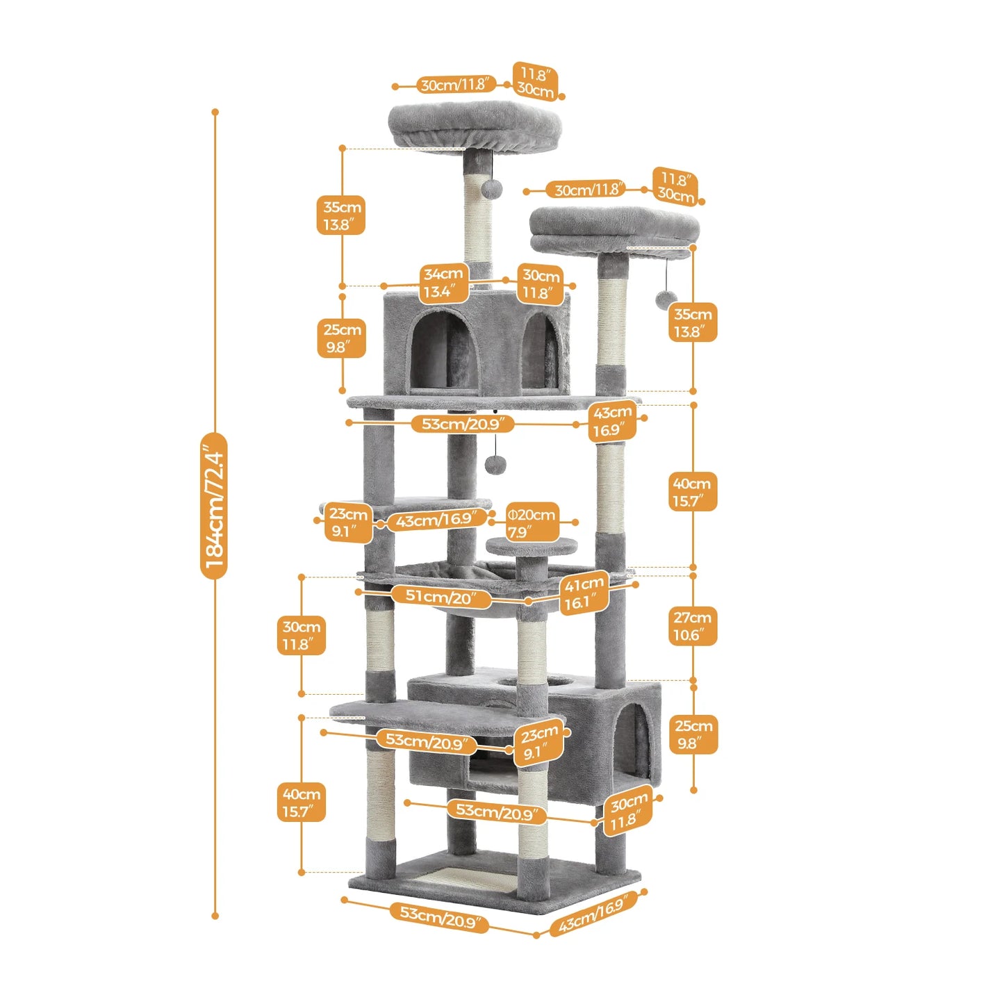 Large Cat Tree Scratching Posts Hammock Perches