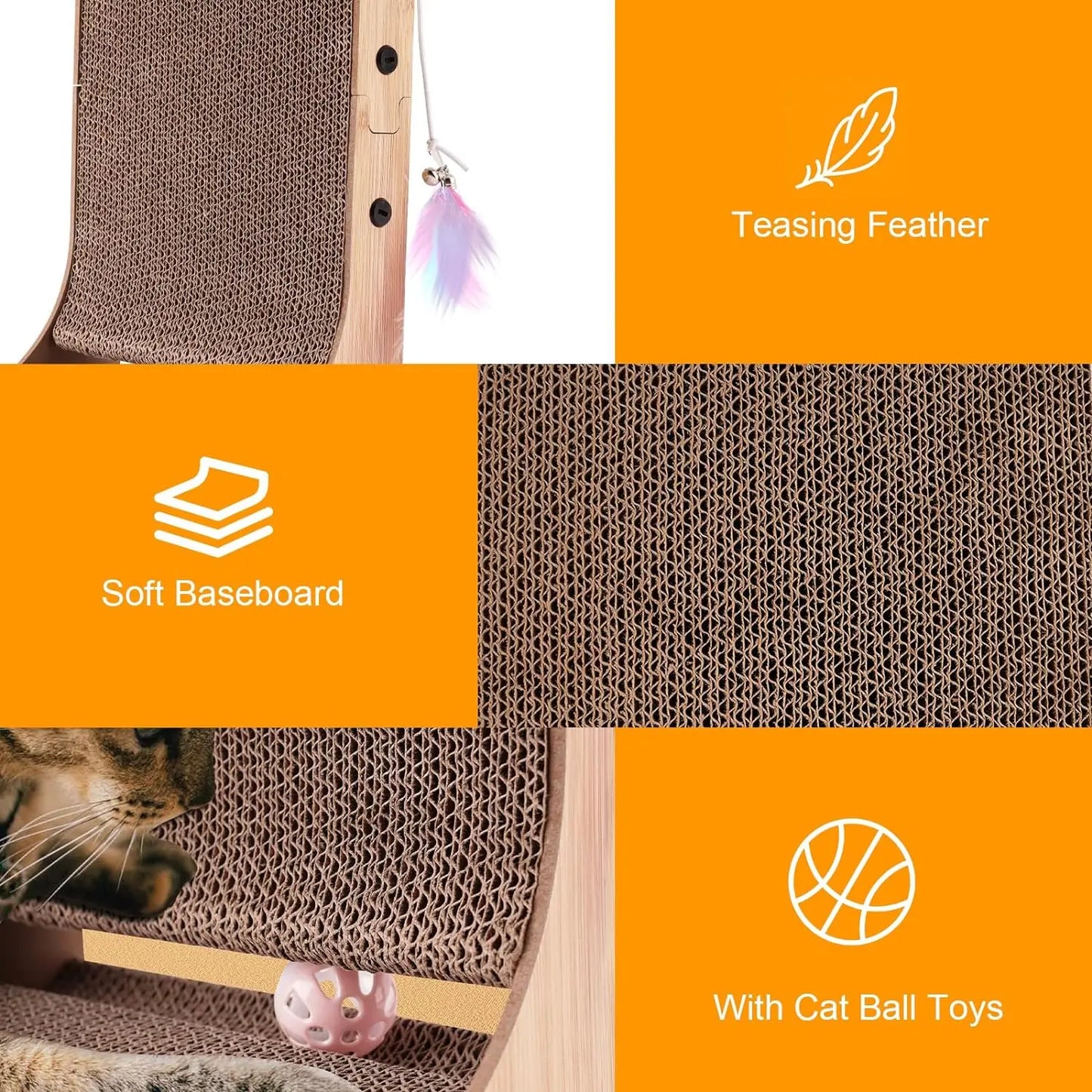 L Shape Cat Scratcher, 23.6 Inch Protecting Furniture