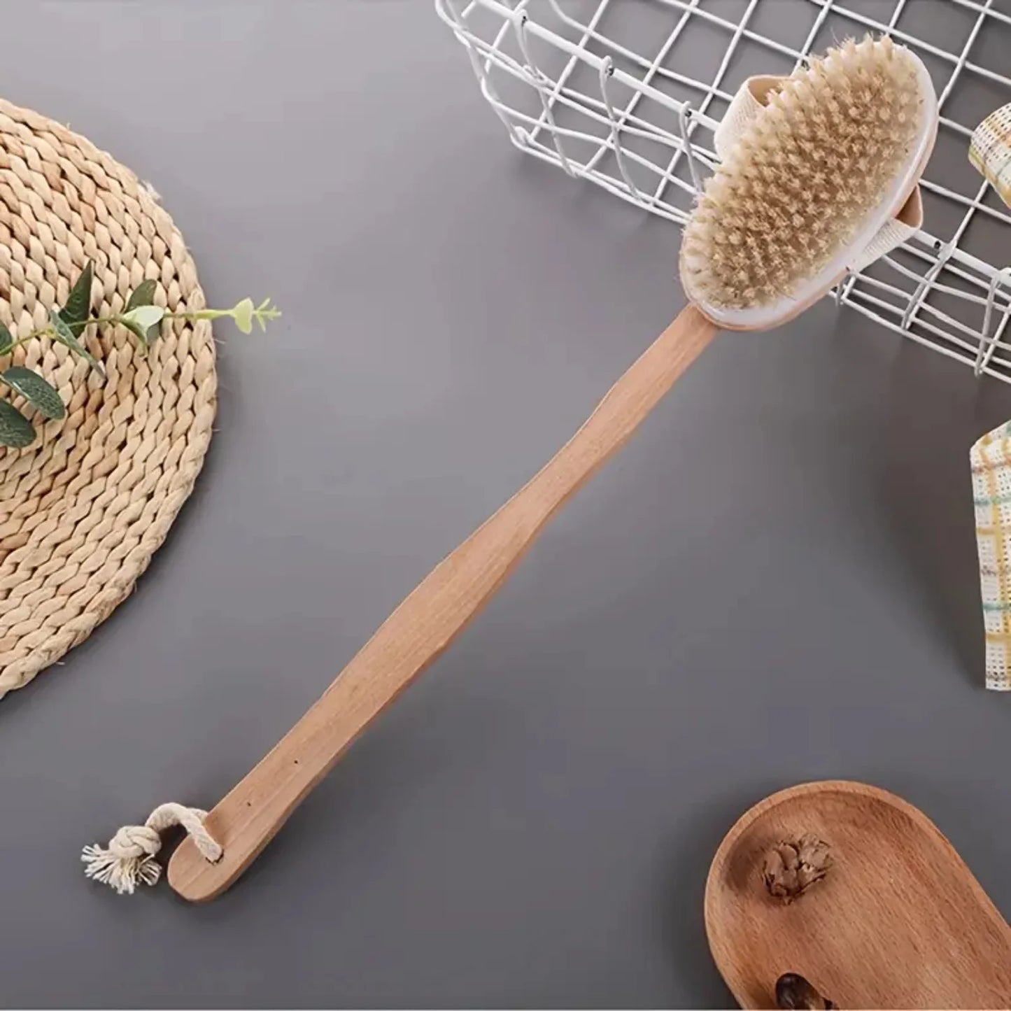 Wood Bristle Shower Brush Premium Quality