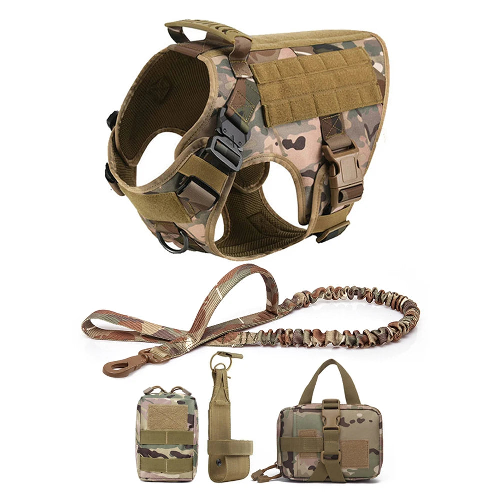 Military Dog Harness Leash Bags Tactical Vest