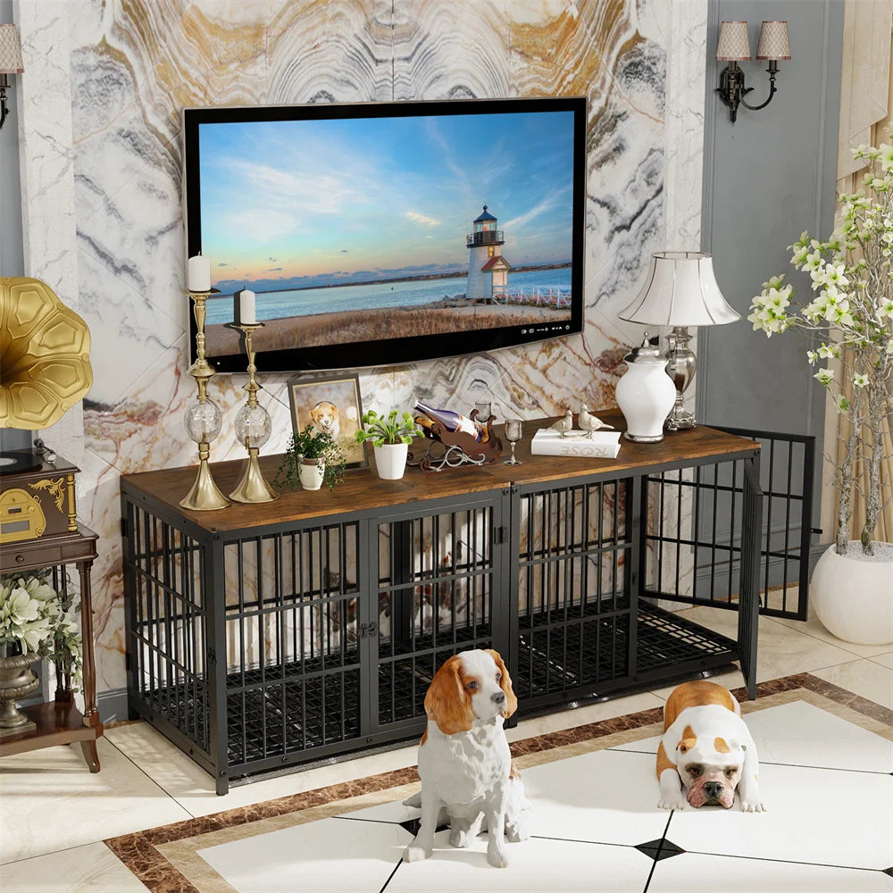 Large Wooden Dog Crate Indoor Furniture Style