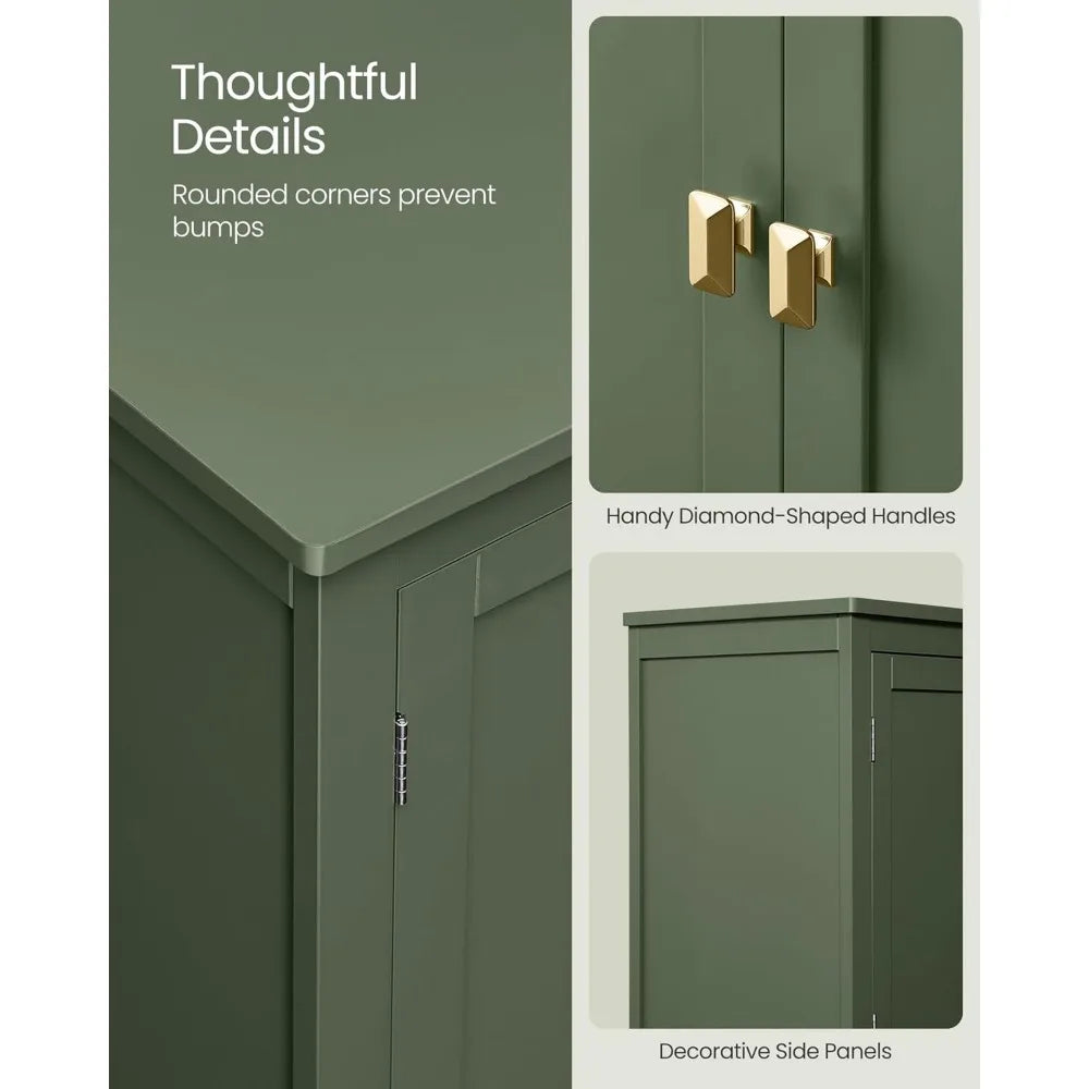 Bathroom Floor Storage Cabinet, Adjustable Shelves