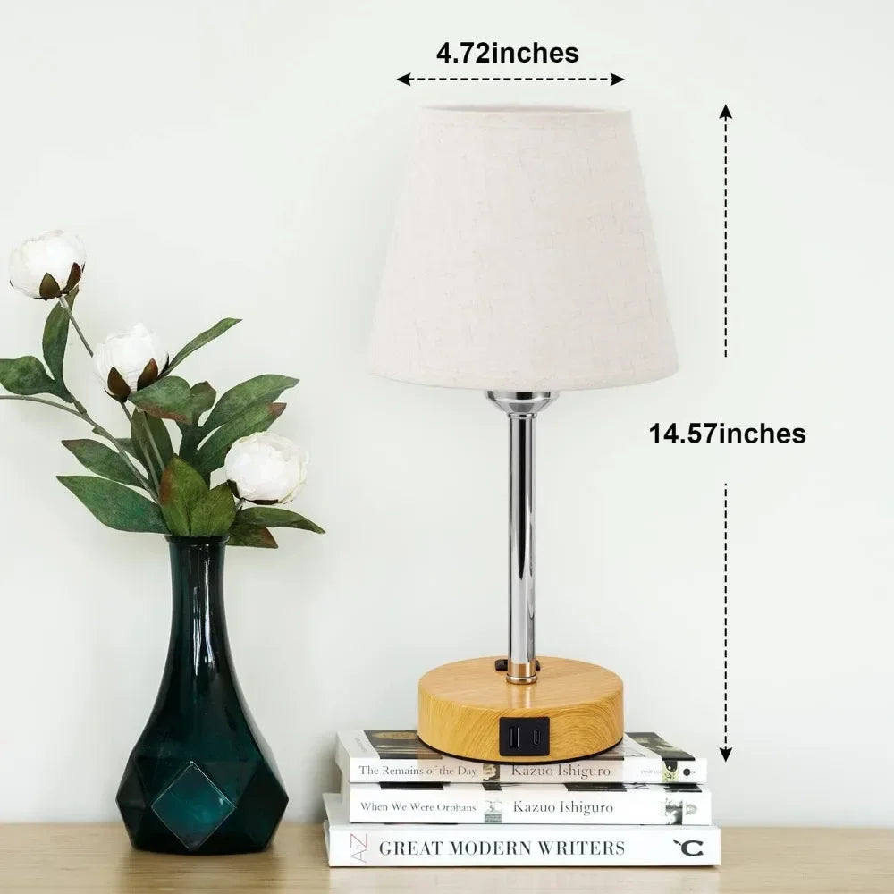 Bedside Table Lamps 2 -LED Bulbs Included, Touch