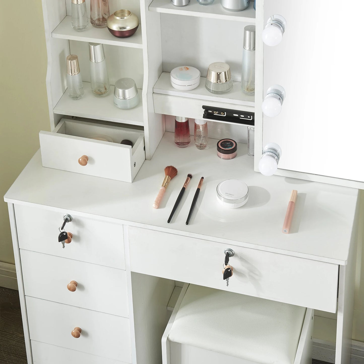 Makeup Vanity Table Drawers, Vanity Desk Set
