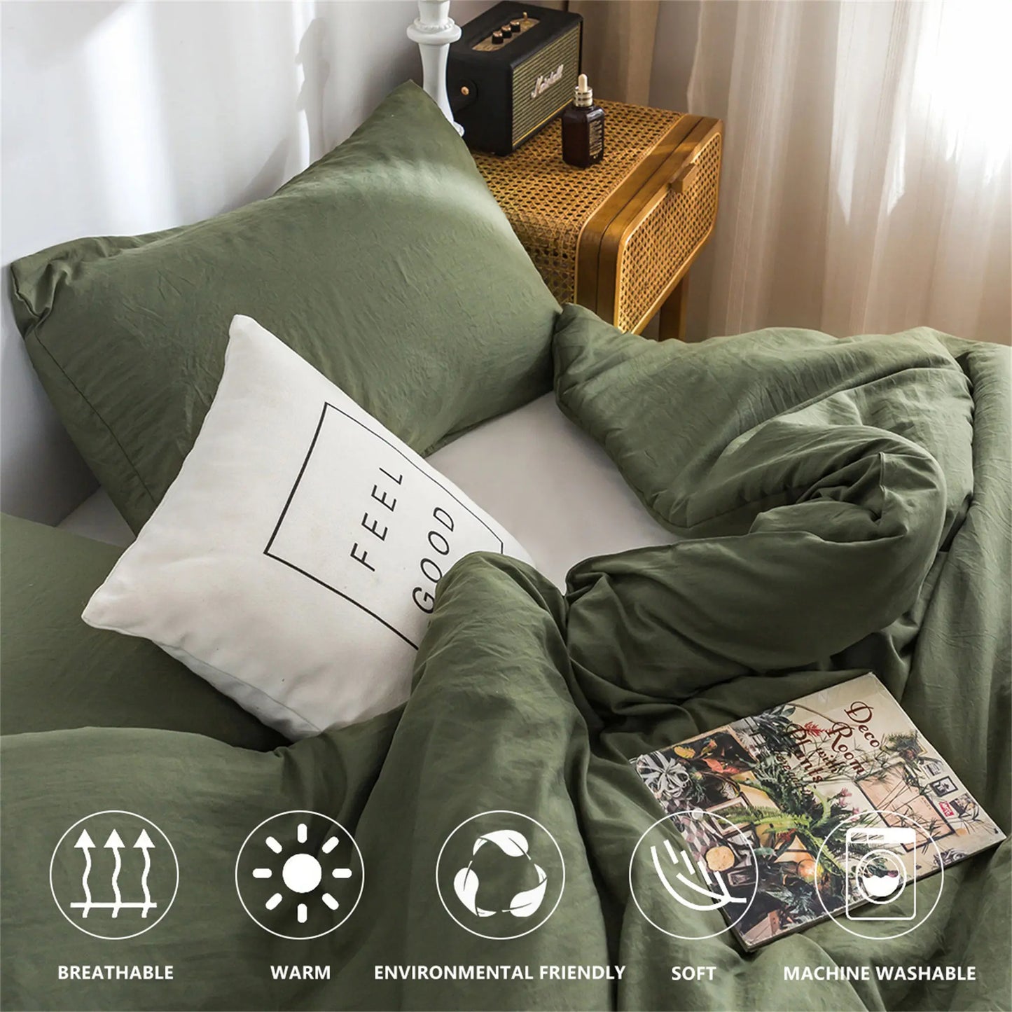Soft Reversible Comforter Sets Microfiber Skin-friendly