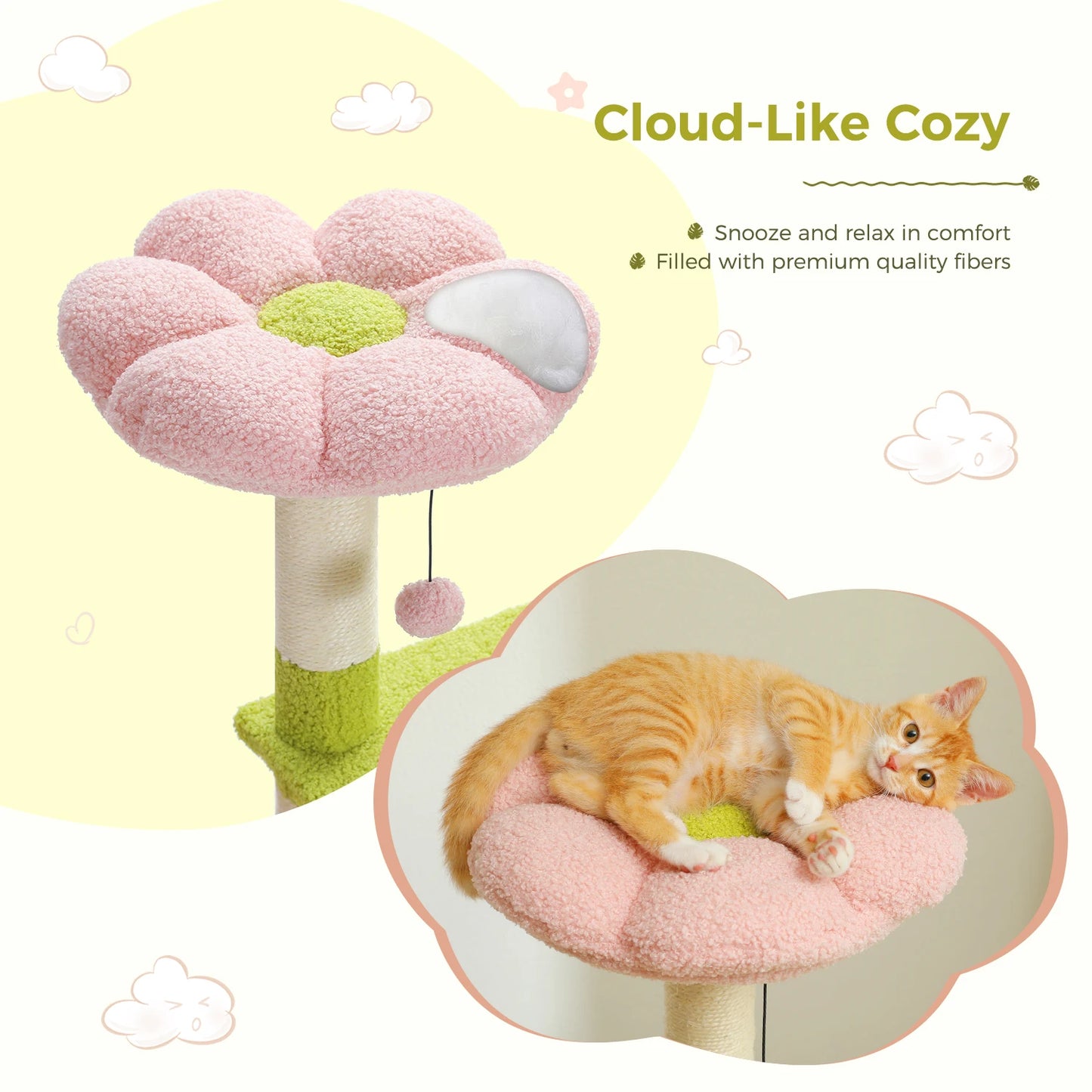 Cat Tree Multi-Level Covered Scratching Posts