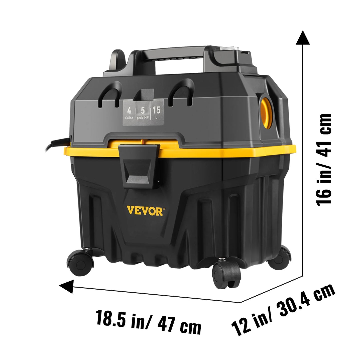 Portable Wet and Dry Vacuum Cleaner 15L Car & Home