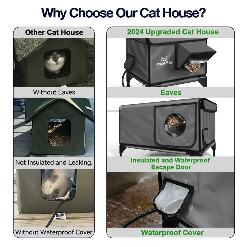 100% Waterproof, Fully Insulated Outdoor Cat Shelter