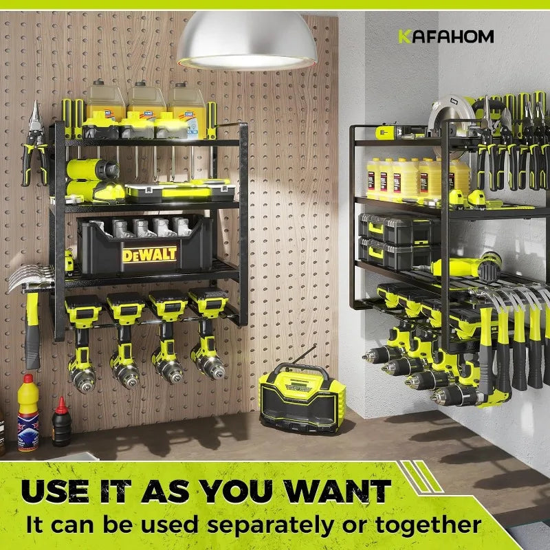 Power Tool Organizer, 8 Drill Holder Wall Mount,