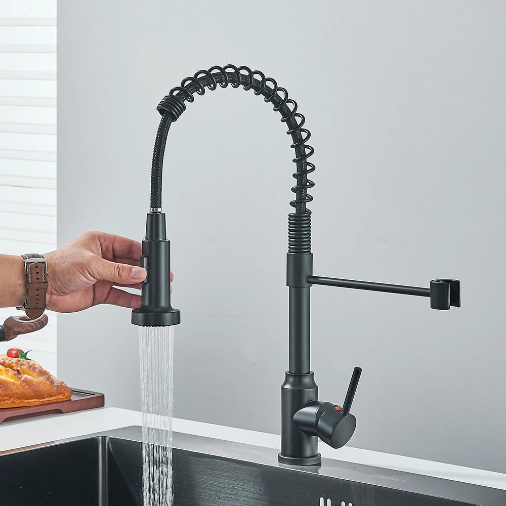 Matte Black Kitchen Sink Faucet One Handle