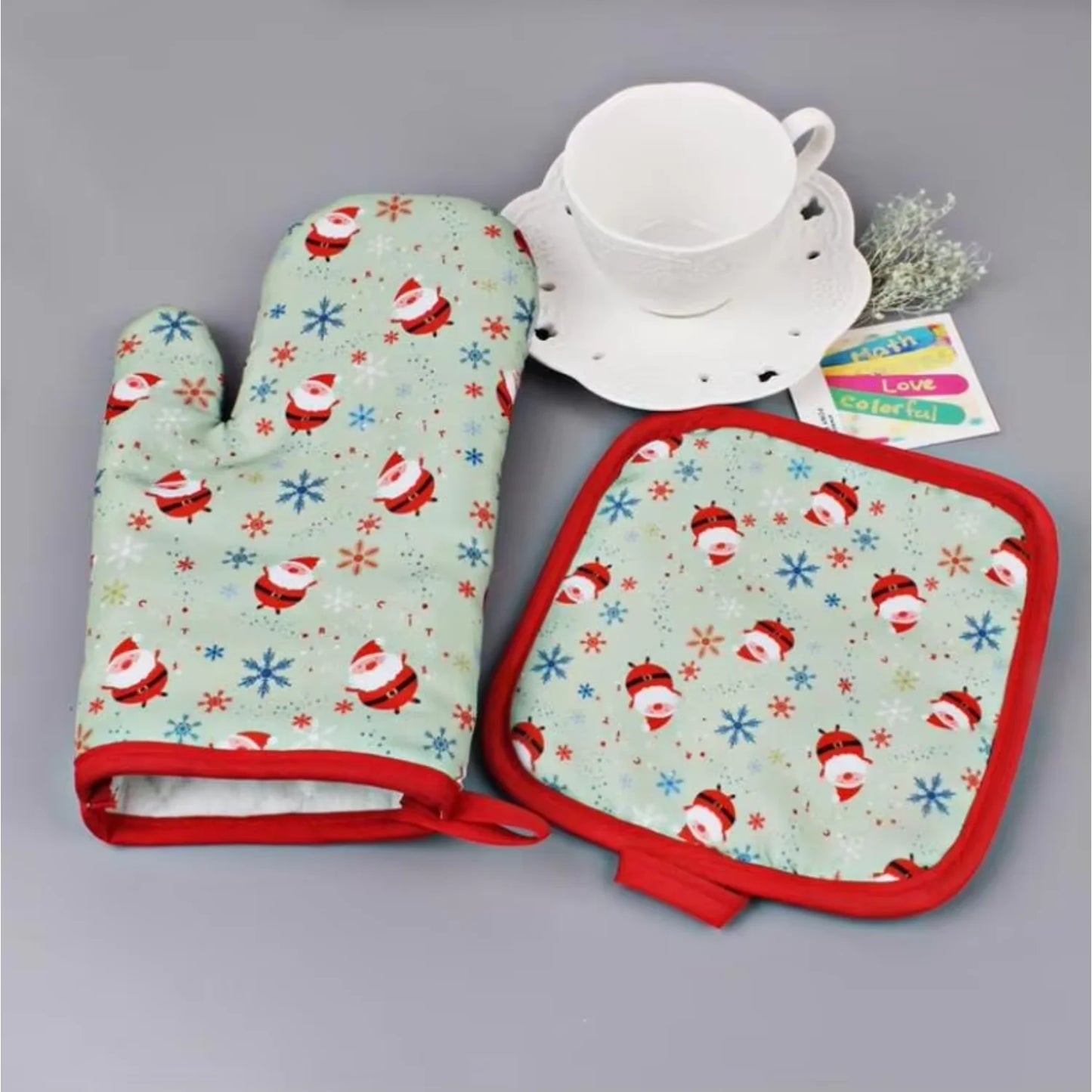 2Pcs/set Hot Oven Mitts Baking Gloves Pad