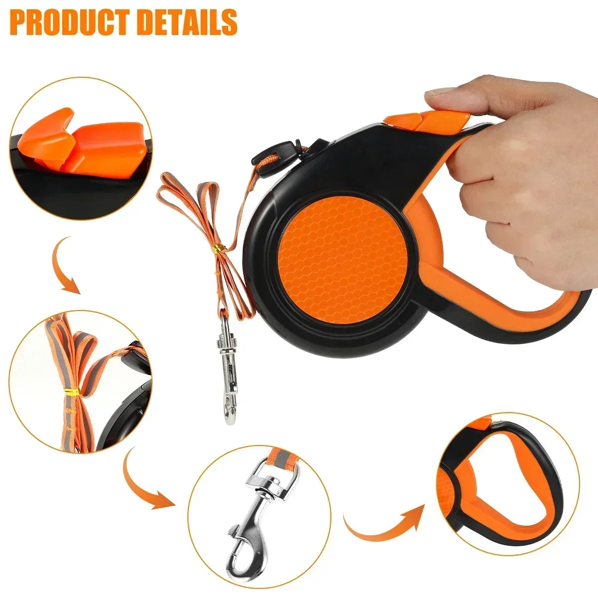 Retractable Dog Lead Heavy Duty Reflective Leash