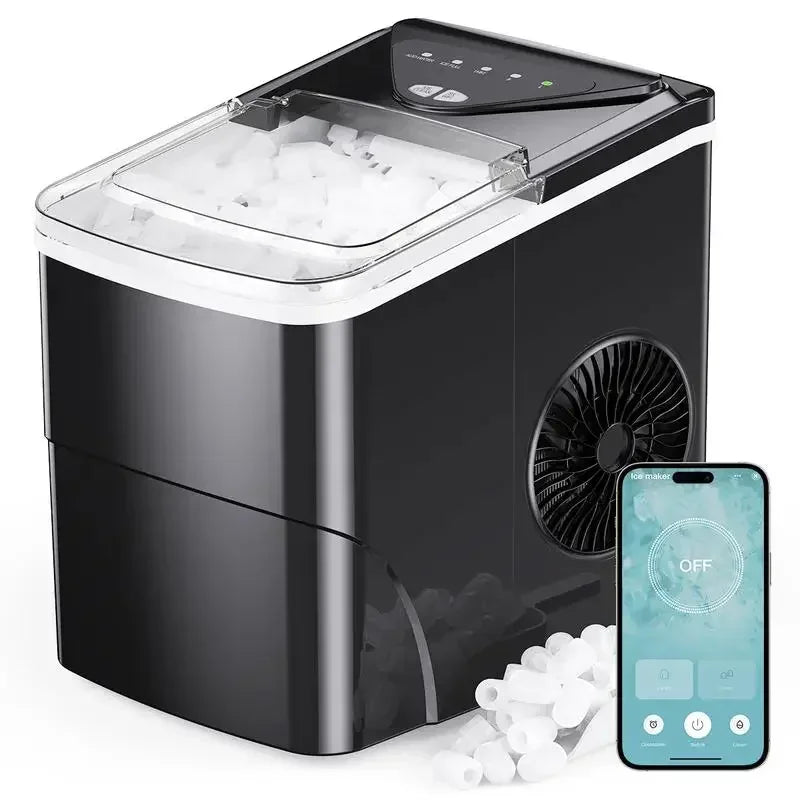 Ice Maker Machine Carry Handle, Self-Cleaning