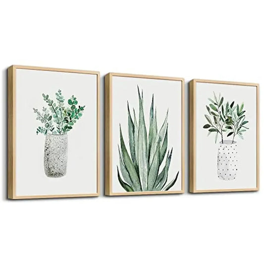 Natural Wood Framed Wall Art Painting Kitchen