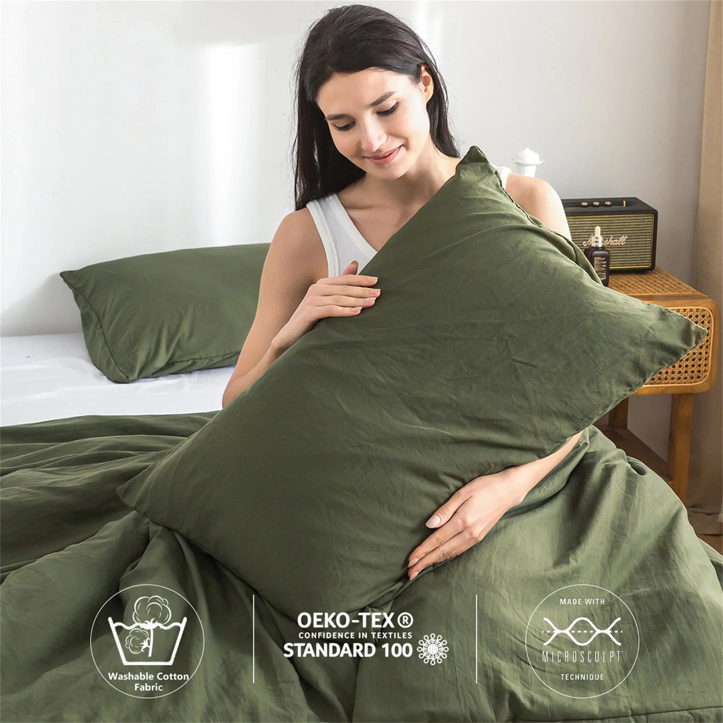 Soft Reversible Comforter Sets Microfiber Skin-friendly