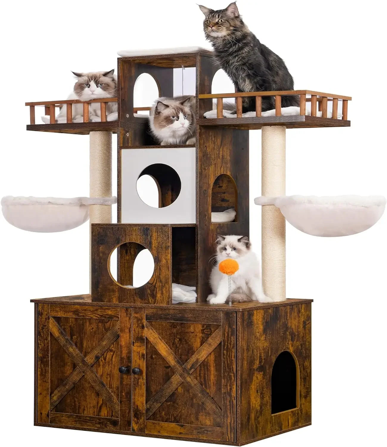 Cat Tree Litter Box Enclosure Cats 20 lbs