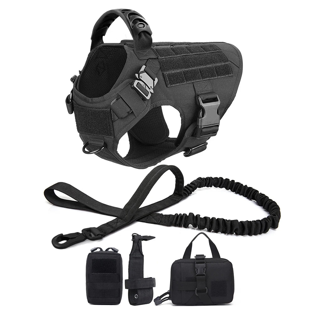 Military Dog Harness Leash Bags Tactical Vest