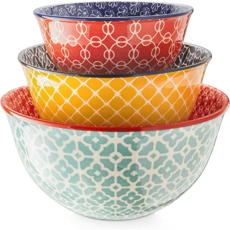 Mixing Bowls, for Kitchen, Colorful Vibrant Nesting