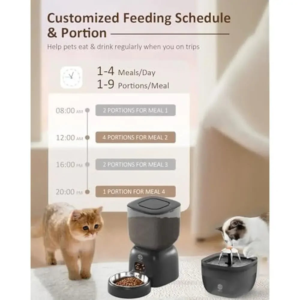 Automatic Pet Feeder Water Dispenser Set Timer