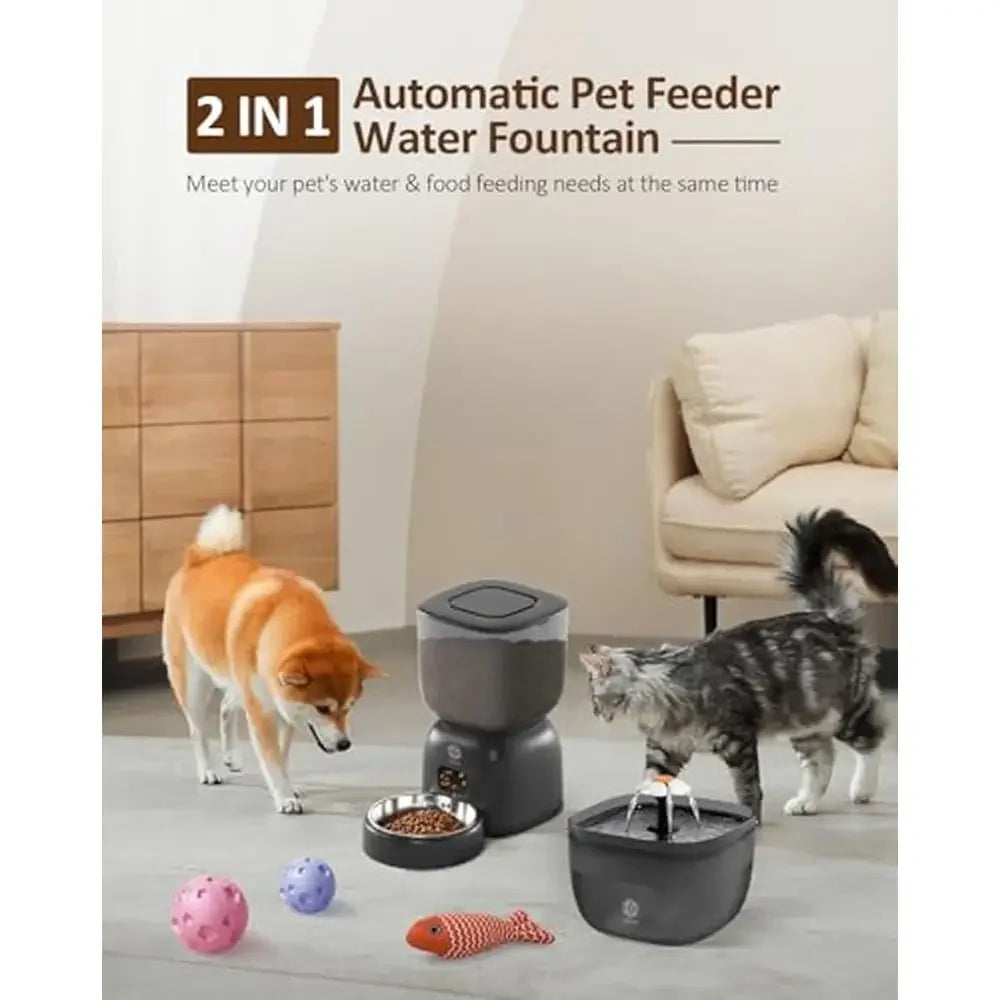 Automatic Pet Feeder Water Dispenser Set Timer