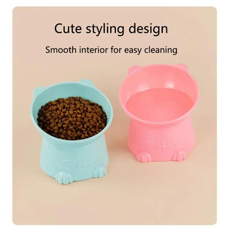 Bowl Water Food Dish Cartoon Cat Shape