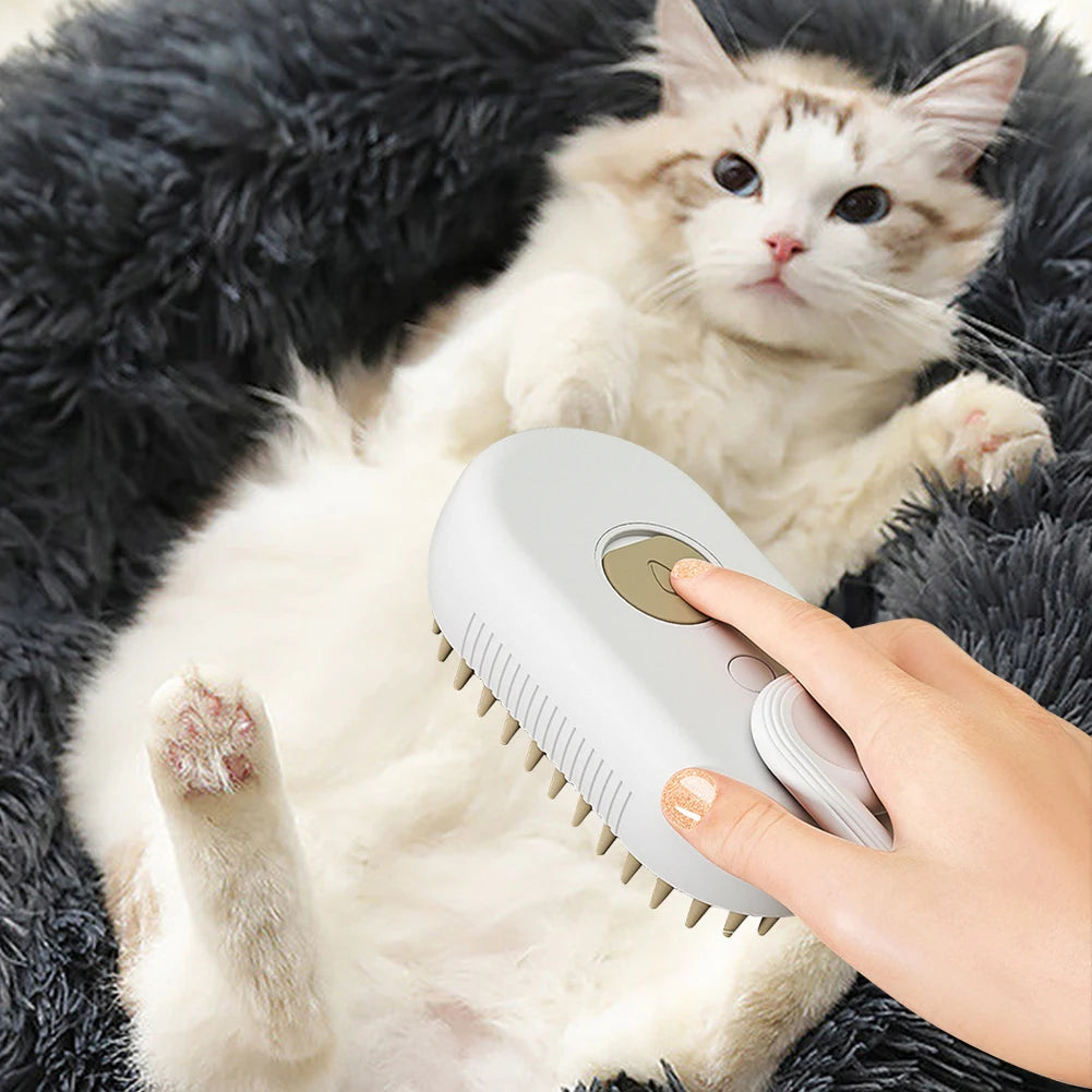 Electric Steam Brush Cat Cleaning Spray Grooming