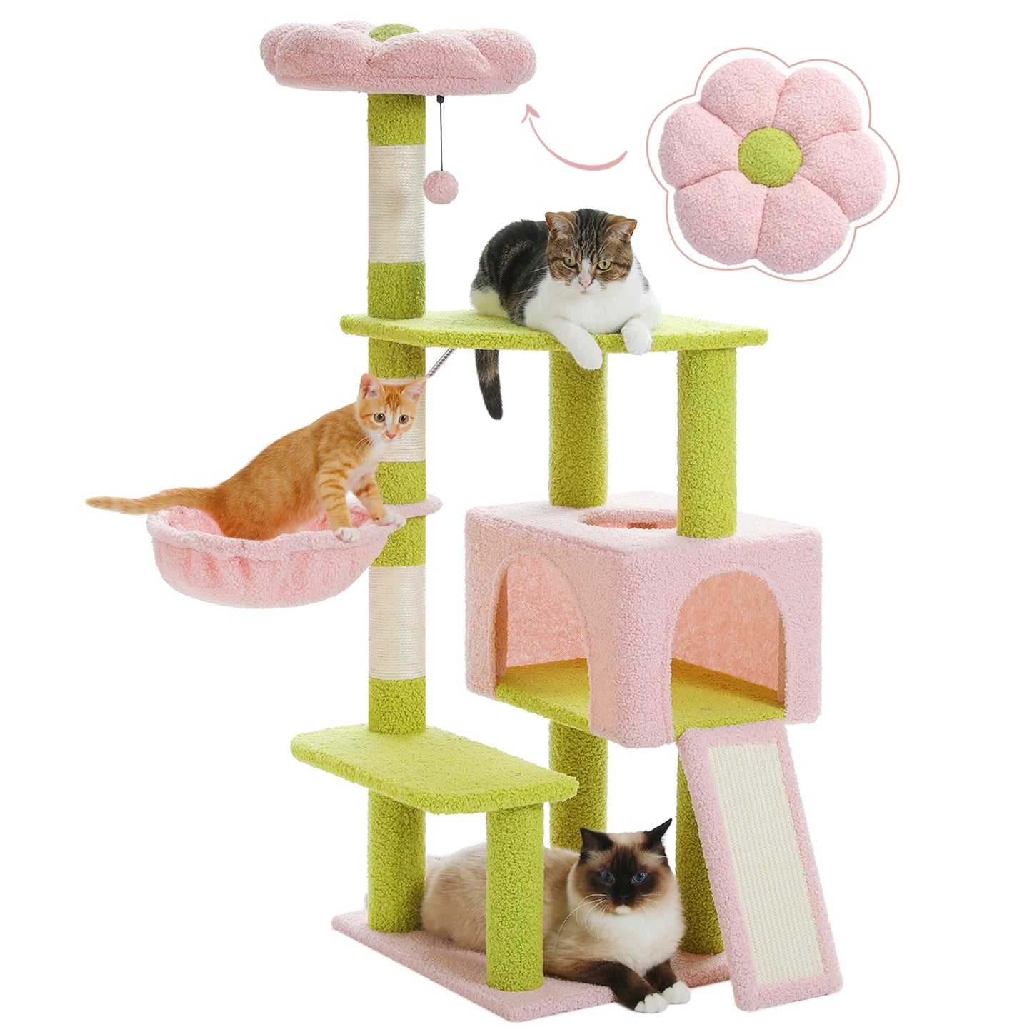 Cat Tree Multi-Level Covered Scratching Posts