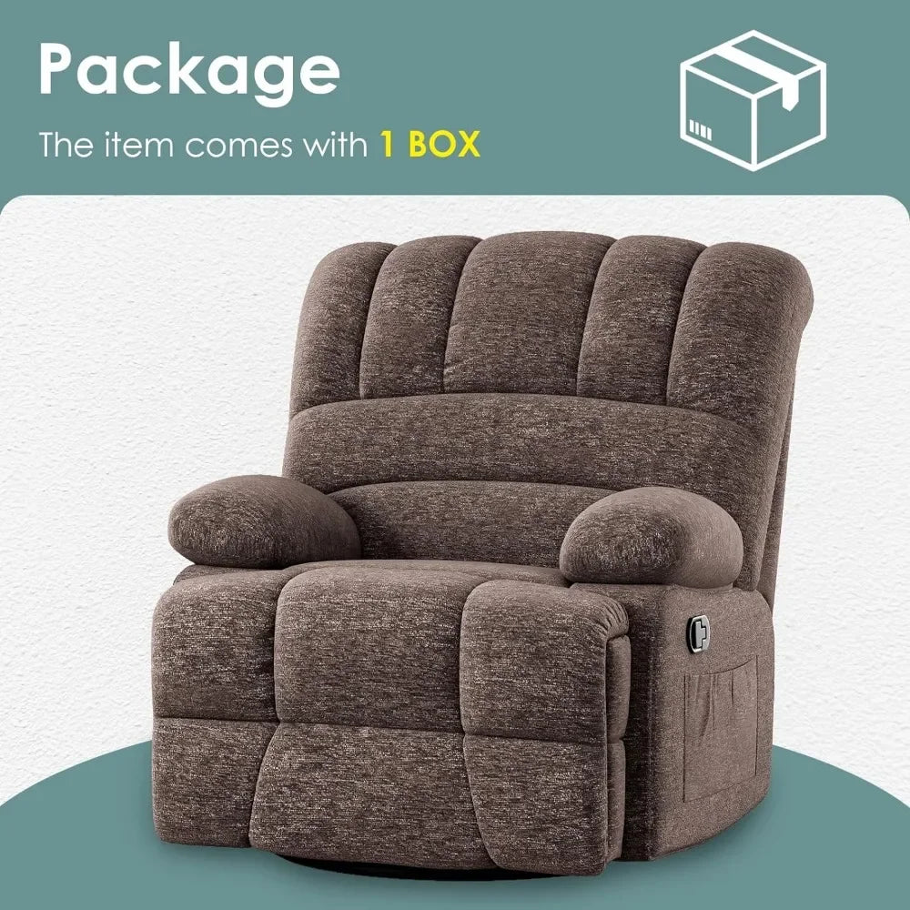 Oversized Swivel Rocker Recliner Chairs for Adults