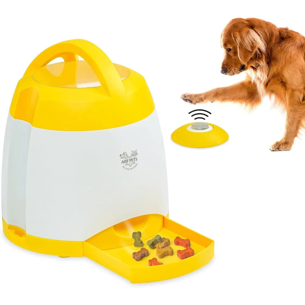 Dog Treat Dispenser with Remote Button Activity