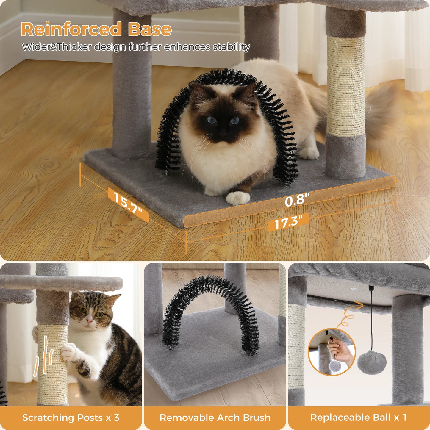 Cat Tree House Perch Hammock Scratching Posts