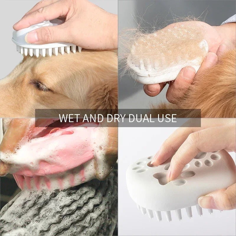 Pet Bath Massage Brush, Grooming Comb  Dogs