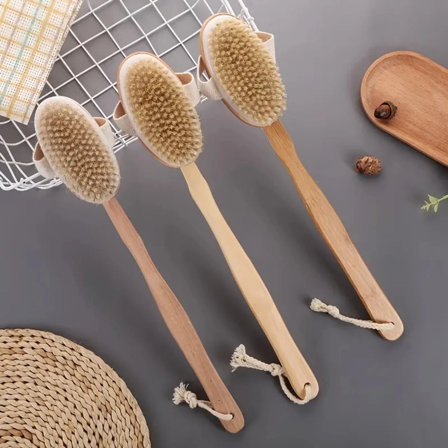 Wood Bristle Shower Brush Premium Quality