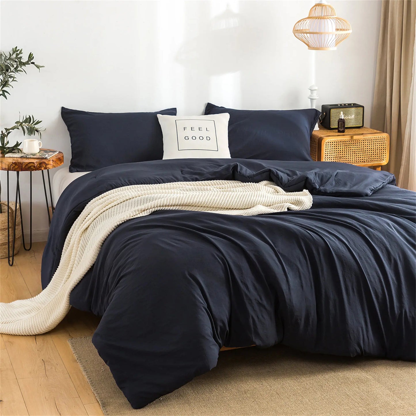 Soft Reversible Comforter Sets Microfiber Skin-friendly