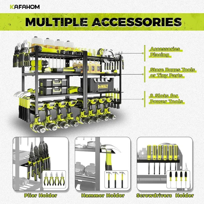 Power Tool Organizer, 8 Drill Holder Wall Mount,