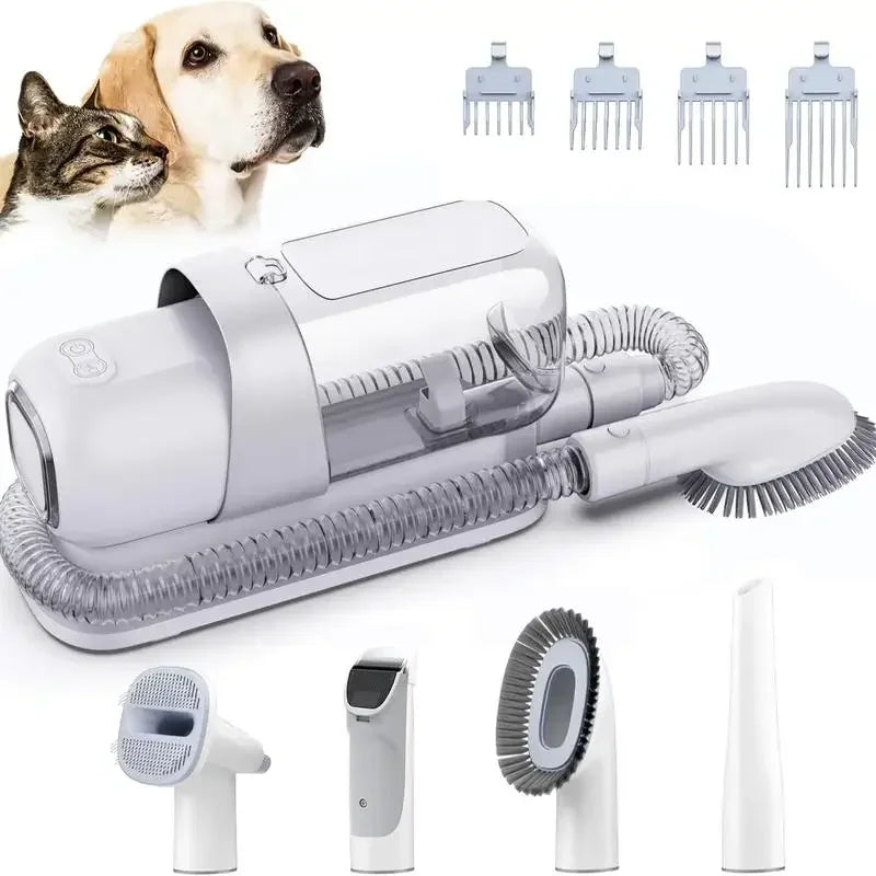 grooming kit with vacuum for pets brush