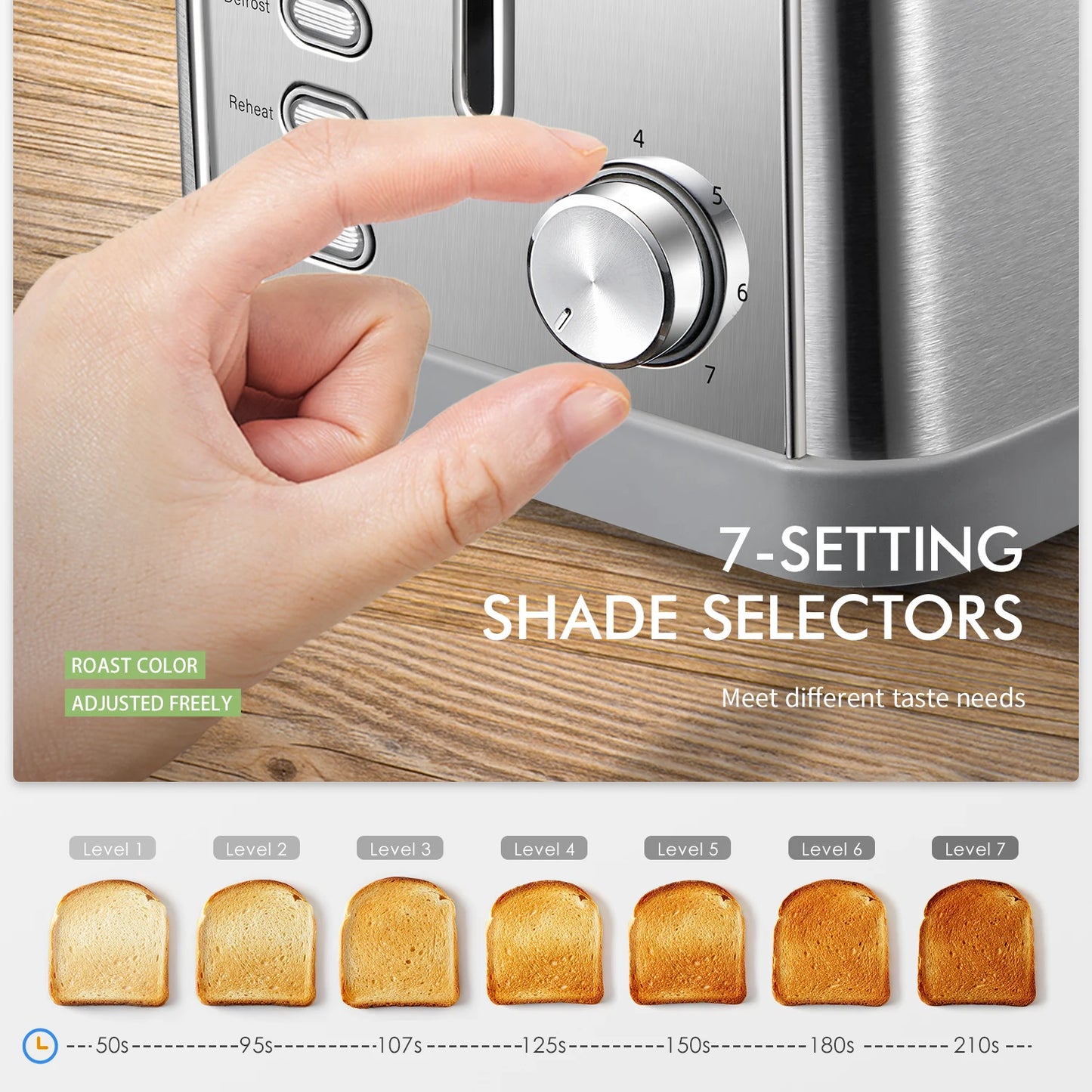 2 slice toaster Bagel Toaster 2 Wide Slots, Defrost