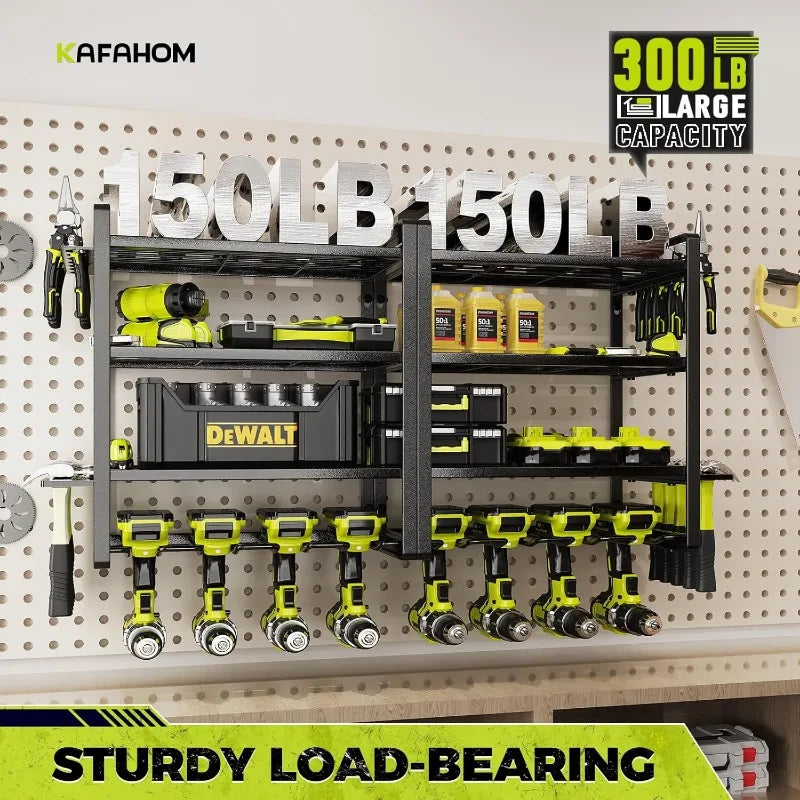 Power Tool Organizer, 8 Drill Holder Wall Mount,