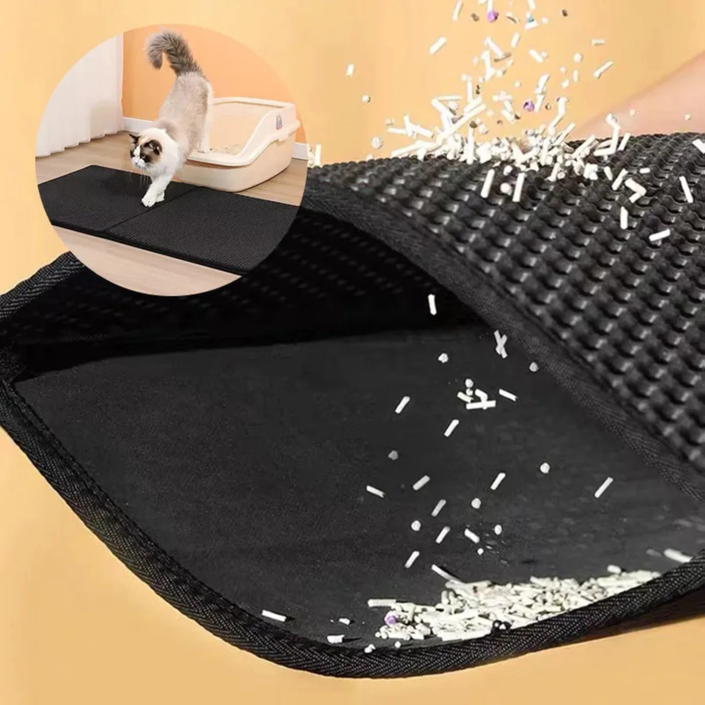 Waterproof Double Layer Cat Litter Mat Washable