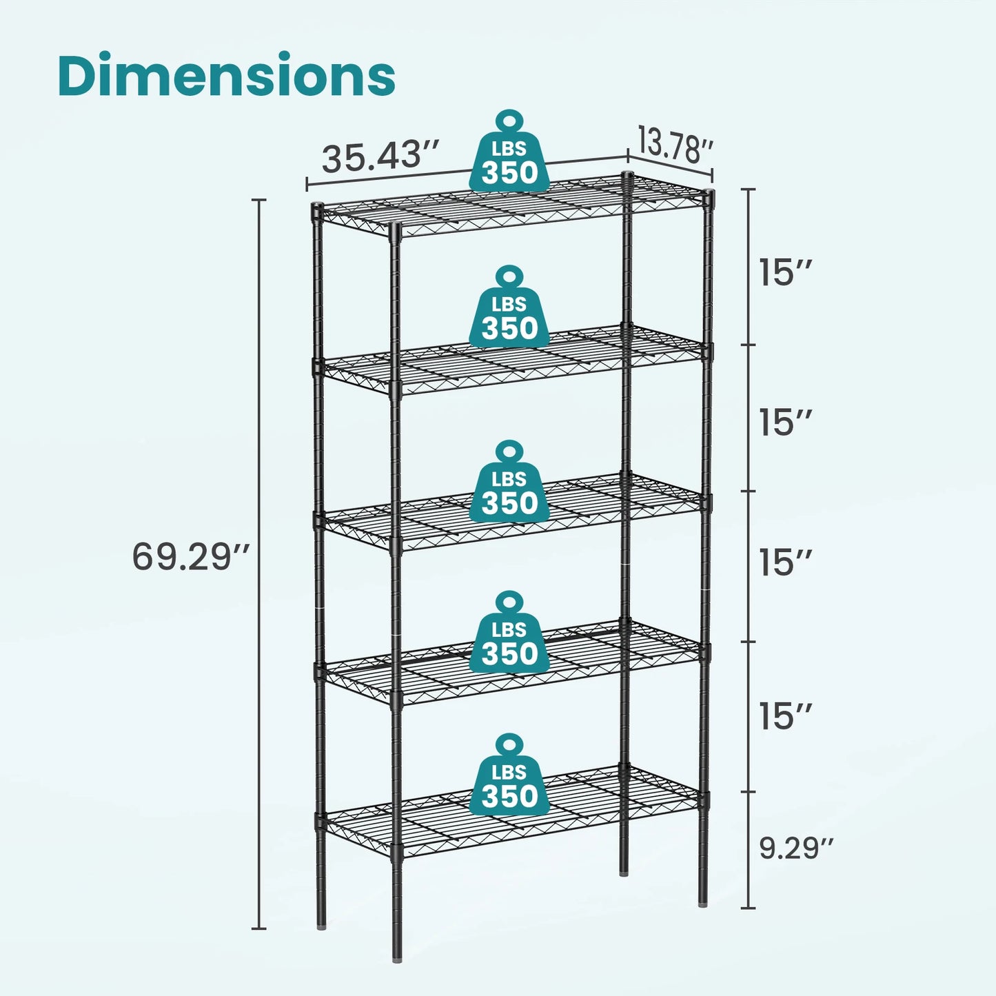Storage Bookshelf Adjustable Metal Wire Racks Organizer