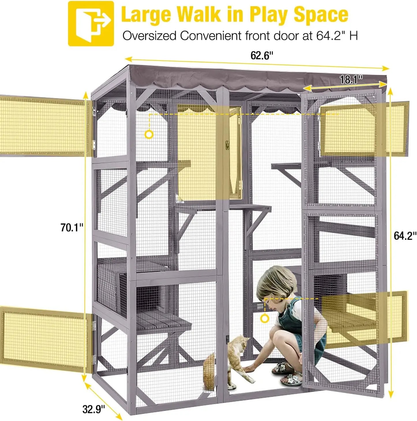 Catio Enclosure House for Cats Walk in Cage