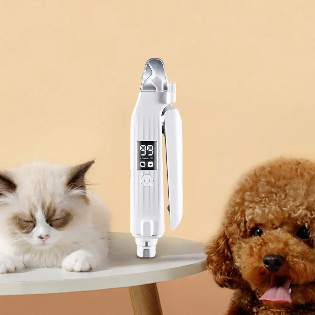 2 in 1 Electric Cat Nail Grinder Clipper Toenail