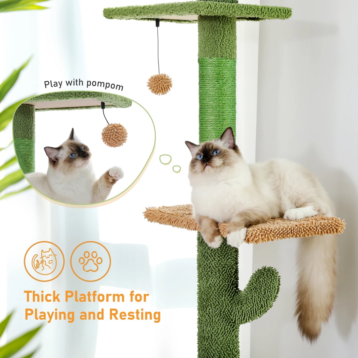 Cat Tree Scratching Post Hammock Dangling Ball