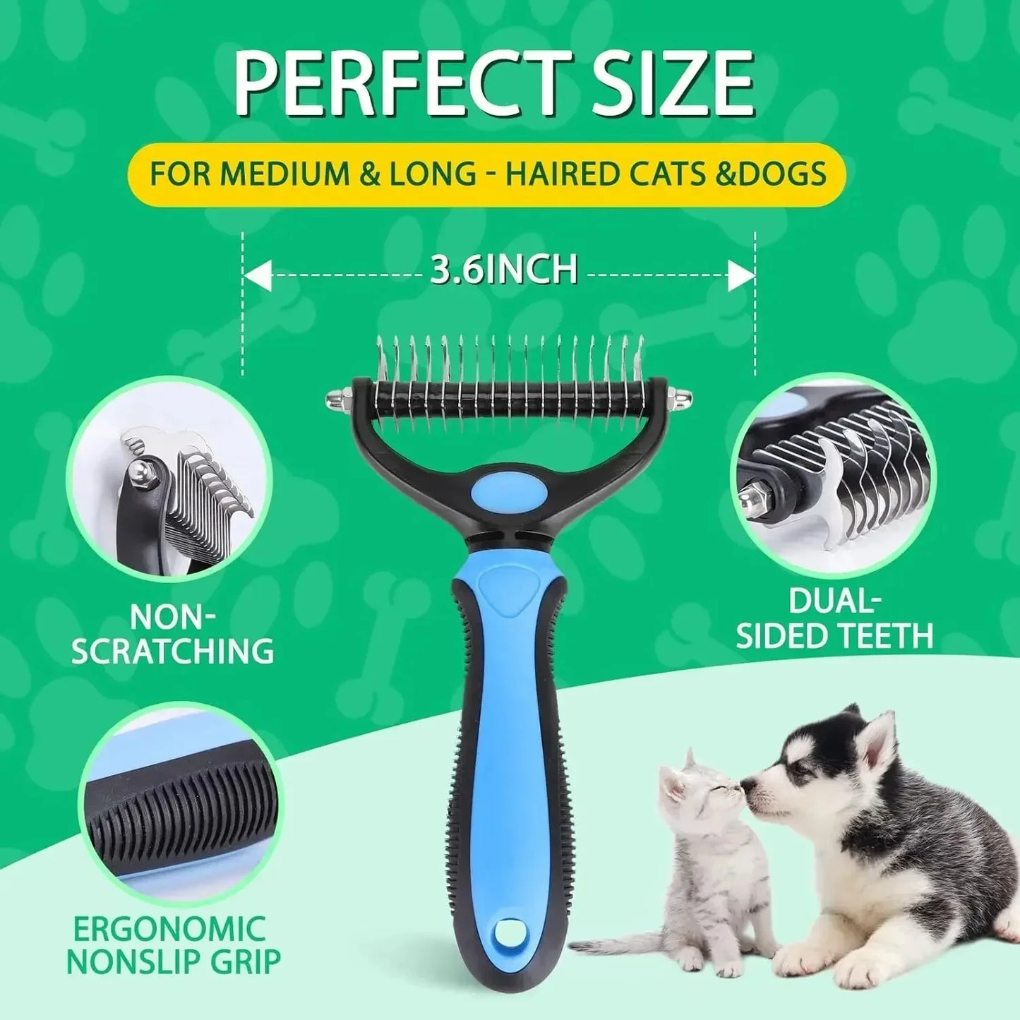 De-shedding Brush Dog Hair Remover  Knot Cutter